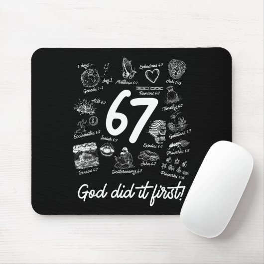 Christian 6 7 Meme Six Seven 67 Bible Verse Script Mousepad (Mit Mouse)