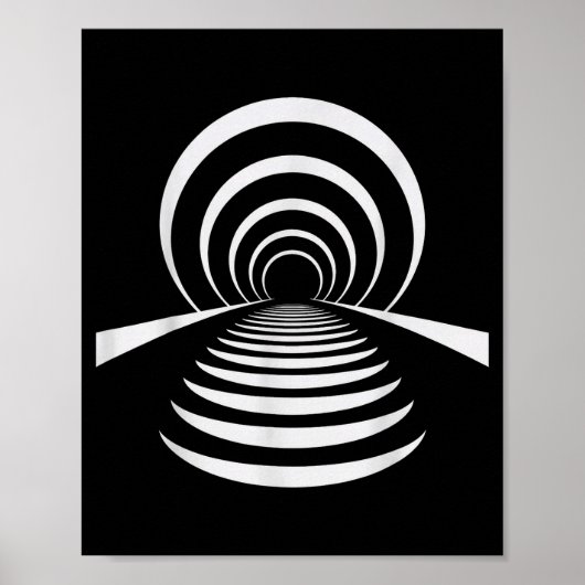 Christian Afterlife Illusion Tunnel Retro Abstract Poster (Vorne)