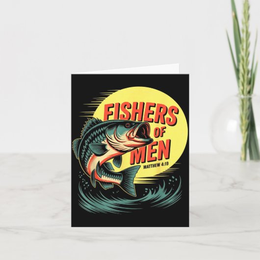 Christian Angler Fishers Of Men Matthew 4 19 Verse Karte (Vorderseite)