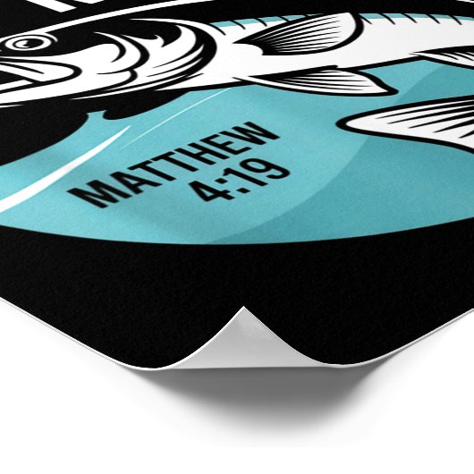 Christian Angler Fishers Of Men Matthew 4 19 Verse Poster (Ecke)