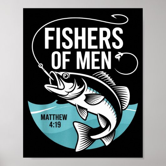 Christian Angler Fishers Of Men Matthew 4 19 Verse Poster (Vorne)