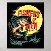 Christian Angler Fishers Of Men Matthew 4 19 Verse Poster (Vorne)