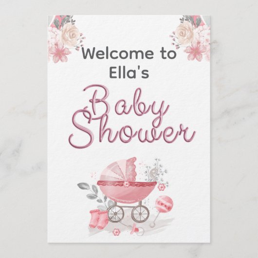 Christian Baby Girl Shower Personalized Text Photo Einladung (Vorderseite)