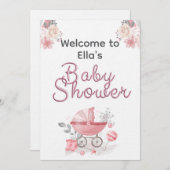 Christian Baby Girl Shower Personalized Text Photo Einladung (Vorne/Hinten)