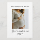 Christian Baby Girl Shower Personalized Text Photo Einladung (Rückseite)