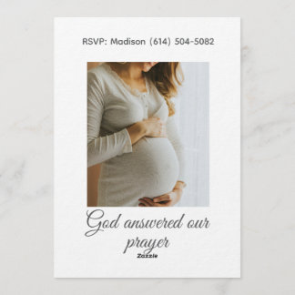 Christian Baby Girl Shower Personalized Text Photo Einladung