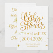 Christian Baby Shower Personalized Name And Date Einladung (Vorne/Hinten)