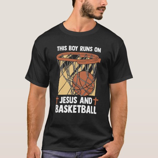 Christian Baller This Boy Runs On Jesus And Basket T-Shirt (Vorderseite)