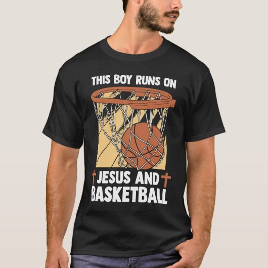 Christian Baller This Boy Runs On Jesus And Basket T-Shirt (Vorderseite)