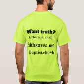 Christian & Baptist evangelistic / gospel T-shirt (Rückseite)