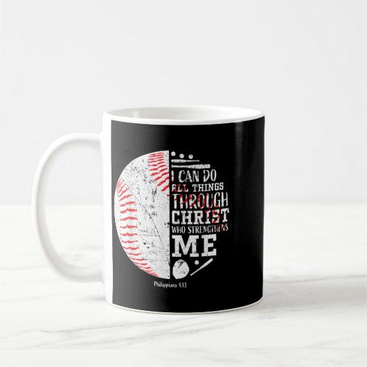 Christian Baseball Philipans 4_13 I Can Do All Thi Kaffeetasse (Links)
