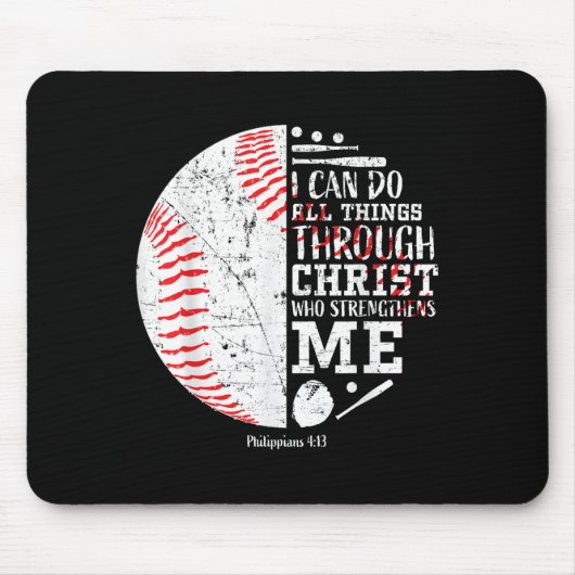 Christian Baseball Philipans 4_13 I Can Do All Thi Mousepad (Vorne)