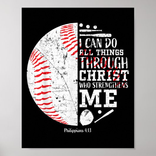 Christian Baseball Philipans 4_13 I Can Do All Thi Poster (Vorne)