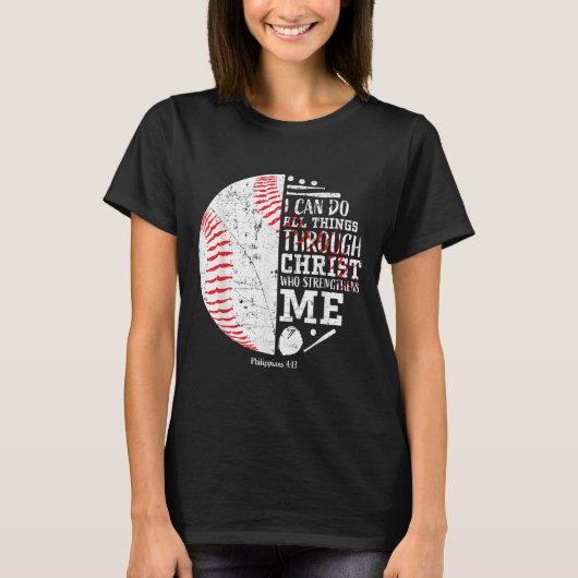 Christian Baseball Philipans 4_13 I Can Do All Thi T-Shirt (Vorderseite)