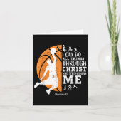 Christian Basketball I Can Do All Things Through C Karte (Vorderseite)