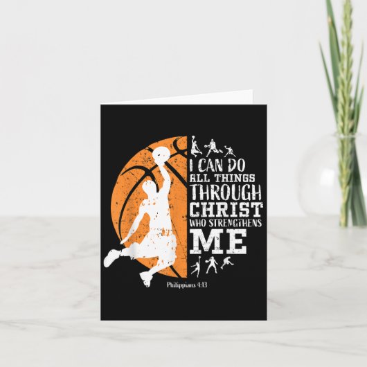 Christian Basketball I Can Do All Things Through C Karte (Vorderseite)