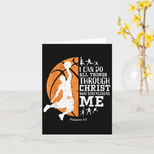 Christian Basketball I Can Do All Things Through C Karte (Gelbe Blume)