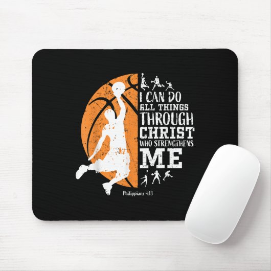 Christian Basketball I Can Do All Things Through C Mousepad (Mit Mouse)