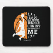 Christian Basketball I Can Do All Things Through C Mousepad (Vorne)