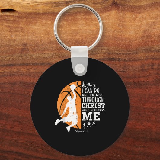 Christian Basketball I Can Do All Things Through C Schlüsselanhänger (Vorderseite)