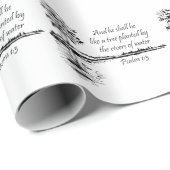 Christian Bible Encouraging Scripture Psalm 1:3 Geschenkpapier (Rolleneckpunkt)