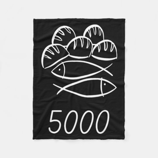 Christian Bible Jesus 2 Fishes 5 Breads Feed 5000 Fleecedecke (Vorderseite)