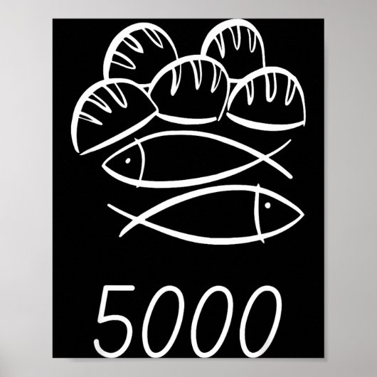 Christian Bible Jesus 2 Fishes 5 Breads Feed 5000 Poster (Vorne)