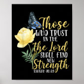 Christian Bible Verse Butterfly Rose Flower Isaiah Poster (Vorne)