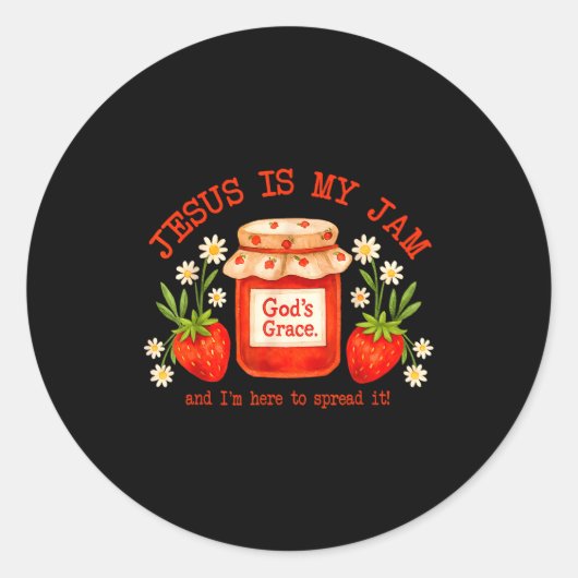 Christian Bible Verse Faith Strawberry Jesus Is My Runder Aufkleber (Vorderseite)