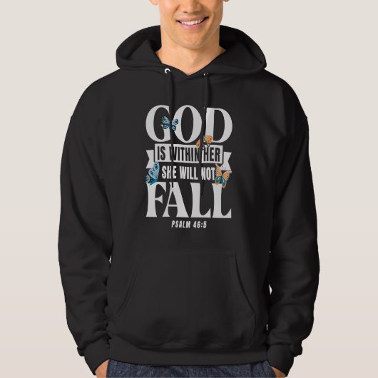 Christian Bible Verse Psalm 465 Butterfly Hoodie (Vorderseite)