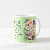 Christian Bible Verse Psalms Floral Coffee Mug Kaffeetasse (VorderseiteRechts)