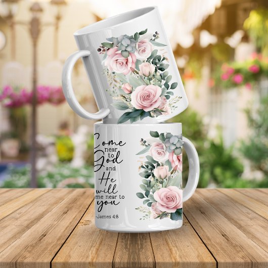 Christian Bible Verse Psalms Floral Coffee Mug Kaffeetasse