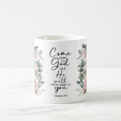 Christian Bible Verse Psalms Floral Coffee Mug Kaffeetasse (Mittel)