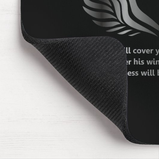 Christian Bible Verse Quote Psalm 91 4 Design On T Mousepad (Ecke)