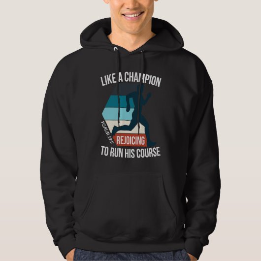 Christian Bible Verse Run His Course Quote Running Hoodie (Vorderseite)
