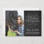 Christian Bible Verse Rustic Graduation Photo Einladung (Vorderseite)