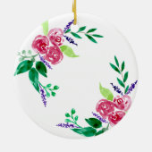 Christian Bible Verse Watercolor Flowers Beautiful Keramik Ornament (Hinten)