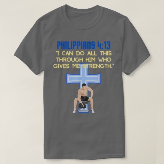 Christian Bible Verse Workout Gym Gear Eercise Top (Design vorne)