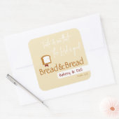 Christian Bread Logo | Bäckerei Café Gemeinschaft Quadratischer Aufkleber (Umschlag)