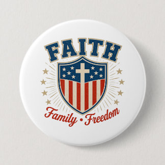 Christian-Button „Glaube Familie Freiheit“ Button