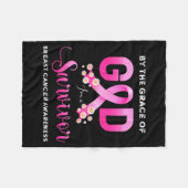 Christian By Grace Of God Survivor Breast Cancer A Fleecedecke (Vorderseite (Horizontal))