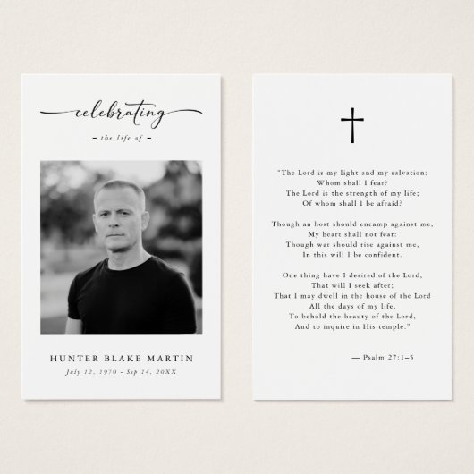 Christian Celebration of life Funeral Prayer Card (Vorne & Hinten)