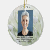 Christian Celebration of Life Snowdrop Flowers Keramik Ornament (Links)
