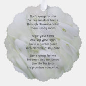 Christian Celebration of Life Snowdrop Flowers Ornament Karte (Rückseite)