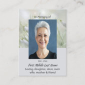 Christian Celebration of Life  Snowdrop Flowers Visitenkarte (Vorderseite)