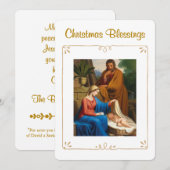 Christian Christmas Blessings Holy Family Feiertagskarte (Vorne/Hinten)