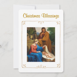 Christian Christmas Blessings Holy Family Feiertagskarte