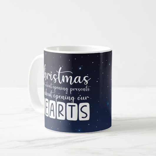 Christian Christmas heart and stars Mug Kaffeetasse (Vorderseite Links)