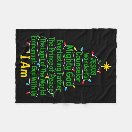 Christian Christmas Jesus Bible Names Xmas Tree Sh Fleecedecke (Vorderseite (Horizontal))
