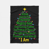 Christian Christmas Jesus Bible Names Xmas Tree Sh Fleecedecke (Vorderseite)